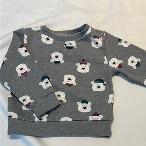“Bundle10/$13” Falls Creek 3T Warm long sleeve Gray Bear Print Kids Sweatshirt